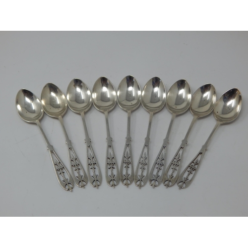 131 - A Set of 9 Edwardian Silver Coffee Spoons Hallmarked Sheffield 1907 by James Dixon & Sons: Weight 74... 