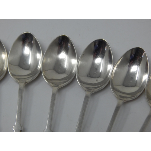 131 - A Set of 9 Edwardian Silver Coffee Spoons Hallmarked Sheffield 1907 by James Dixon & Sons: Weight 74... 