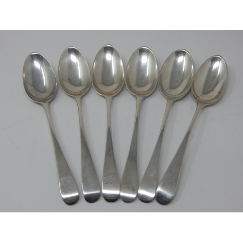132 - A Set of 6 Georgian Silver Teaspoons Hallmarked London 1813 by Peter & William Bateman: Weight 82g