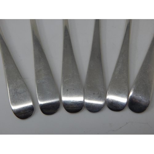 132 - A Set of 6 Georgian Silver Teaspoons Hallmarked London 1813 by Peter & William Bateman: Weight 82g