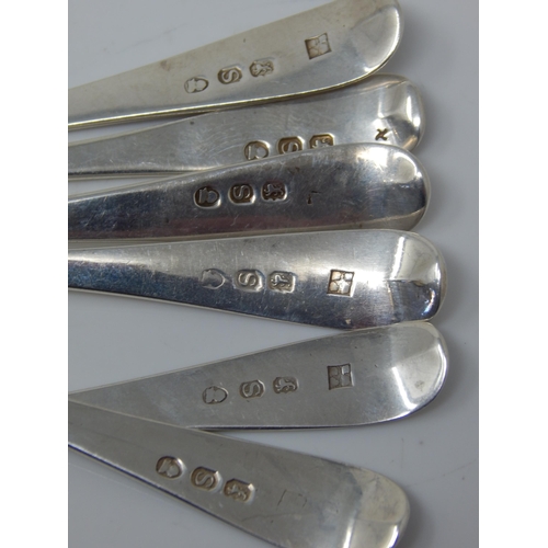 132 - A Set of 6 Georgian Silver Teaspoons Hallmarked London 1813 by Peter & William Bateman: Weight 82g