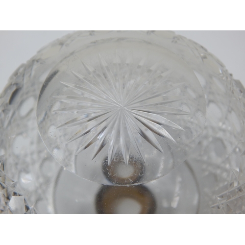 136 - A Good Victorian Silver Topped Hobnail Cut Glass Perfume Bottle with Star Cut Base & Original Stoppe... 