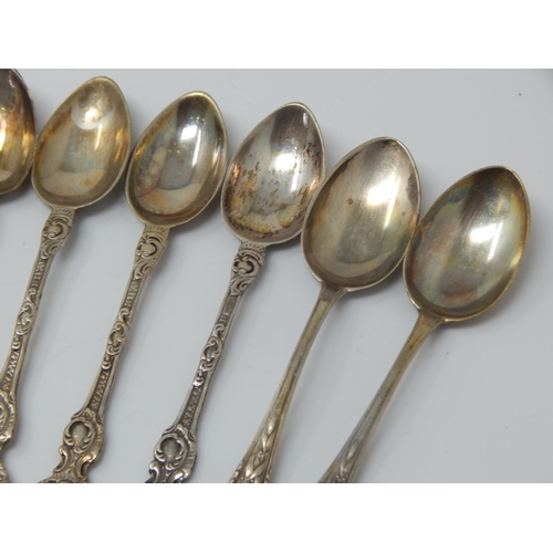140 - A Set of 6 German 800 Standard Silver Coffee Spoons together with further silver oddments: Weight 10... 