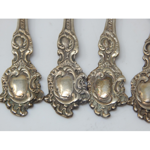 140 - A Set of 6 German 800 Standard Silver Coffee Spoons together with further silver oddments: Weight 10... 