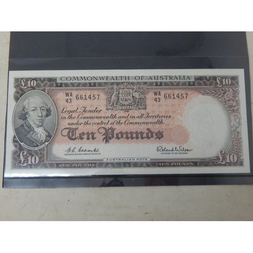 346 - Commonwealth of Australia Uncirculated Ten Pounds, Five Pounds, One Pound & Ten Shilling Bank Notes