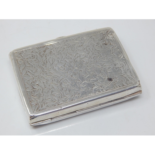 142 - Victorian Silver Cigarette Case: Hallmarked Birmingham 1880 by George Unite: Measures 7.8cm x 5.5cm:... 
