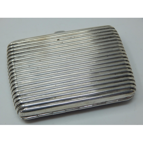 143 - Victorian Silver Cigarette Case: Hallmarked Birmingham 1887 by Howard James: Measures 8.5cm x 6.0cm:... 