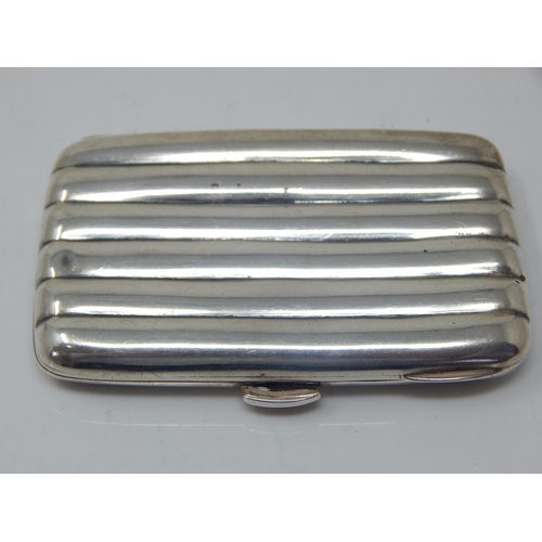 144 - Victorian Silver Cigarette Case: Hallmarked Birmingham 1896 by Thomas Hayes: Measures 8.0cm x 5.2cm:... 