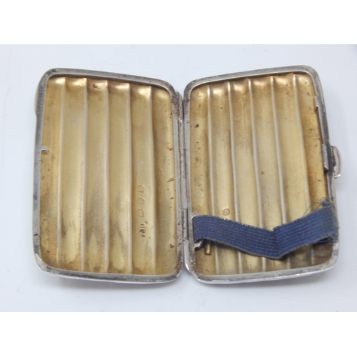144 - Victorian Silver Cigarette Case: Hallmarked Birmingham 1896 by Thomas Hayes: Measures 8.0cm x 5.2cm:... 