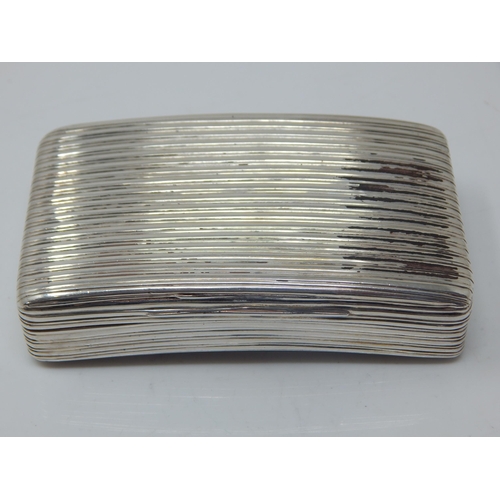 146 - 19th Century Continental Silver Curved Snuff Box: Measures 8.2cm x 5.0cm: Weight 73.56