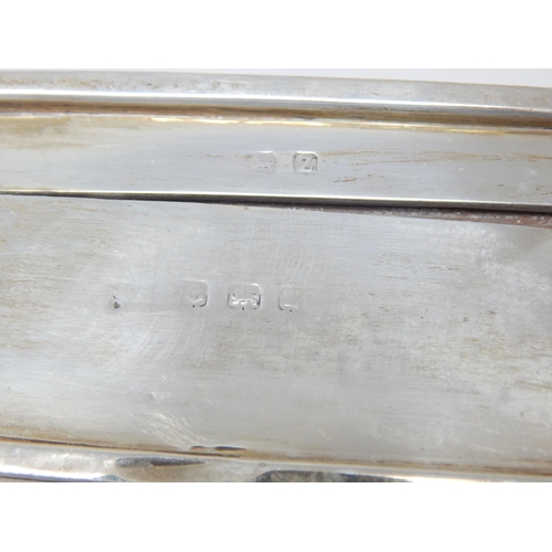 148 - Silver Cigarette Box with Cedar Lined Interior: Hallmarked Birmingham 1949 (Rubbed) Measuring 17cm w... 