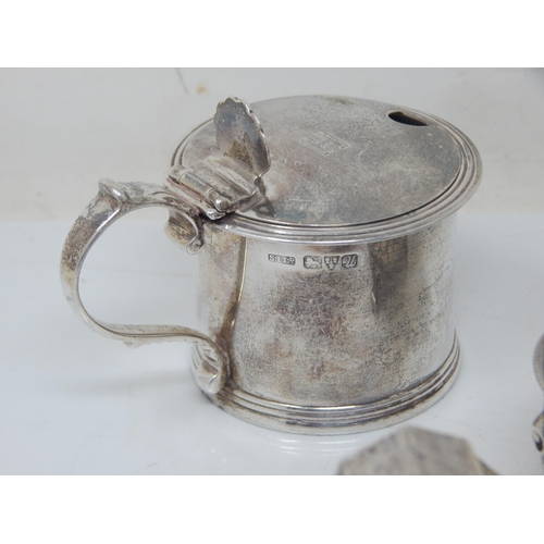 150 - A Quantity of Hallmarked Silver Including a Drum Mustard, Salts, Jar Top & a Chinese Silver Rickshaw... 