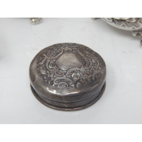 150 - A Quantity of Hallmarked Silver Including a Drum Mustard, Salts, Jar Top & a Chinese Silver Rickshaw... 