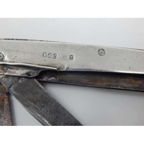 151 - Victorian Silver Cased Multi Tool Knife: Hallmarked Sheffield by Brookes & Crookes: Width 7.5cm