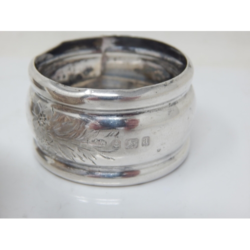 152 - 3 x Silver Napkin Rings Including a Chinese Example: Weight 60.42g