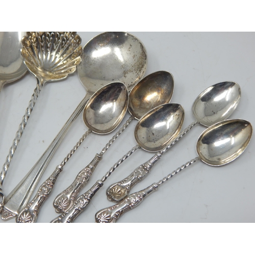153 - A Quantity of Victorian & Later Hallmarked Silver Spoons Including a Sifter Spoon: Various Dates & M... 