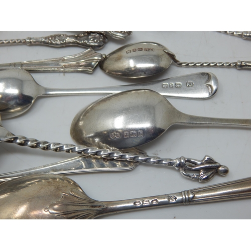 153 - A Quantity of Victorian & Later Hallmarked Silver Spoons Including a Sifter Spoon: Various Dates & M... 