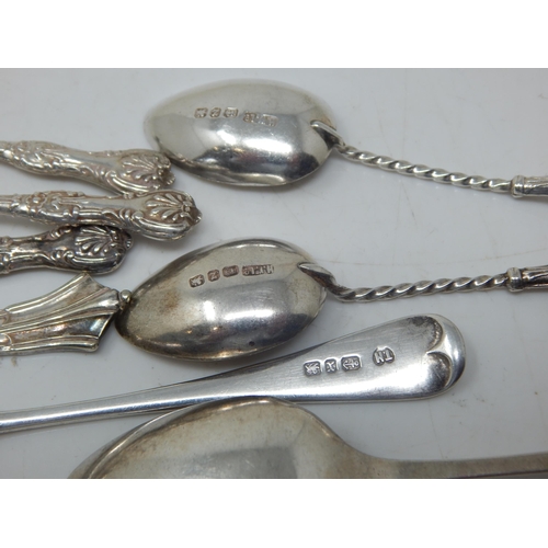 153 - A Quantity of Victorian & Later Hallmarked Silver Spoons Including a Sifter Spoon: Various Dates & M... 