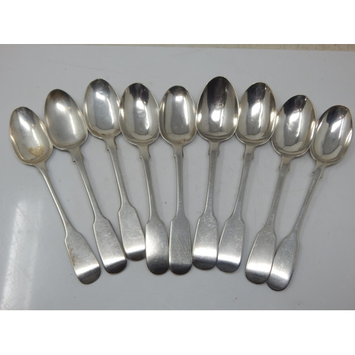 155 - A Quantity of Victorian Hallmarked Silver Teaspoons: Various Dates & Makers: Weight 224g