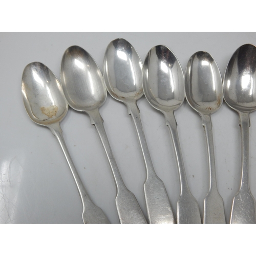 155 - A Quantity of Victorian Hallmarked Silver Teaspoons: Various Dates & Makers: Weight 224g
