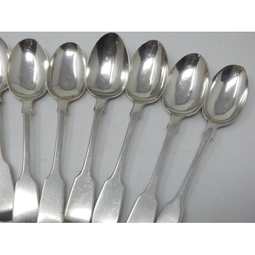155 - A Quantity of Victorian Hallmarked Silver Teaspoons: Various Dates & Makers: Weight 224g
