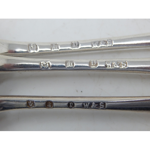 158 - A Pair of Scottish Silver Tablespoons & a Matching Dessert Spoon Hallmarked Edinburgh 1904 by Wilson... 
