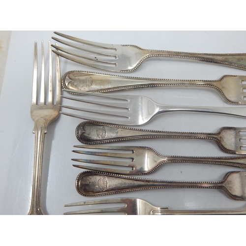 159 - A Quantity of Victorian & Later Hallmarked Silver Forks: Various Dates & Makers: Weight 644g