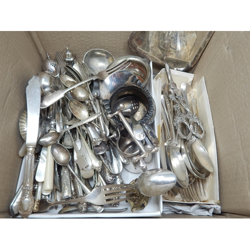 162 - A Quantity of Silver Plated Wares Including Some Hallmarked Silver Handled Flatware (lot)