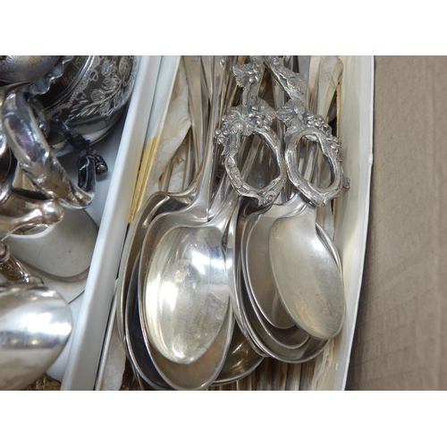 162 - A Quantity of Silver Plated Wares Including Some Hallmarked Silver Handled Flatware (lot)