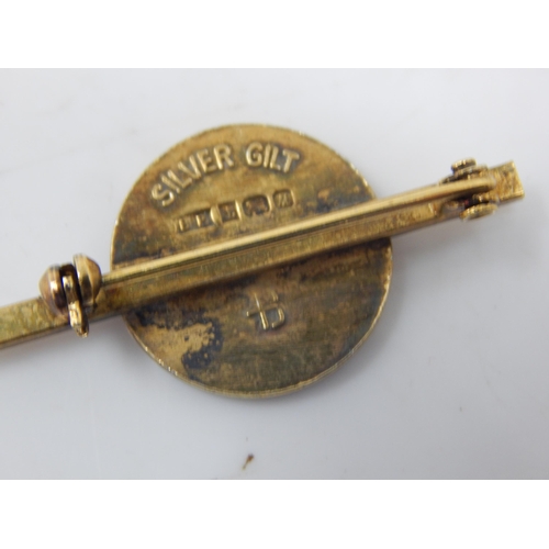 163 - A Quantity of Silver & Silver Gilt Brooches, Locket & Key Pendant together with a White Metal Cameo ... 