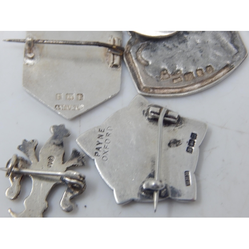 164 - 4 x Hallmarked Silver Military Badges