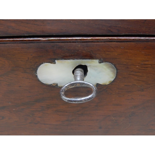 165 - Victorian Mahogany Vanity Box Complete with Bottles, Secret Drawer, Mother of Pearl Escutcheons & Or... 