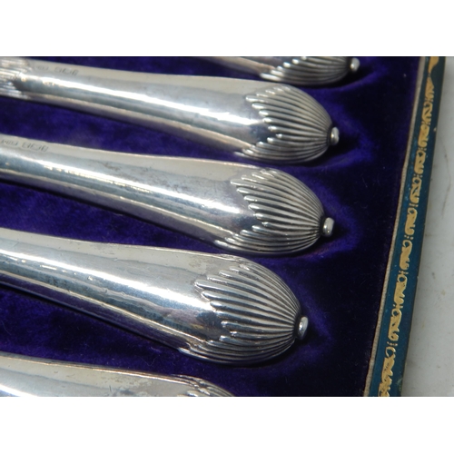 167 - A Set of Edwardian Silver Handled Tea Knives: Hallmarked Sheffield 1901 by George Henry Biggin: Leng... 