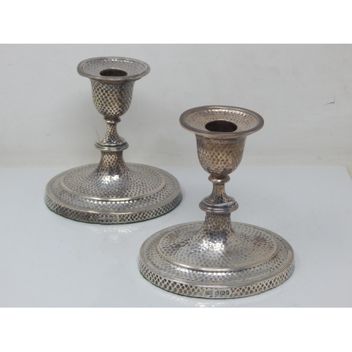 168 - A Pair of Victorian Silver Weighted Candlesticks with Original Hallmarked Silver Sconces: Hallmarked... 