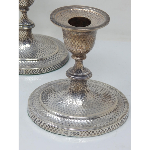 168 - A Pair of Victorian Silver Weighted Candlesticks with Original Hallmarked Silver Sconces: Hallmarked... 