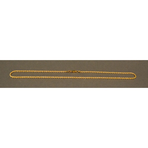 186 - An 18 Carat Gold Rope Twist Necklace, 7.8 grammes