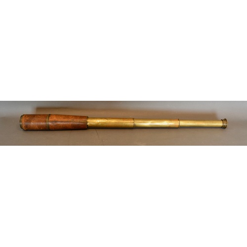 375 - A First World War Three Drawer Brass Sniping Telescope by Negretti & Zambra, 84cm long