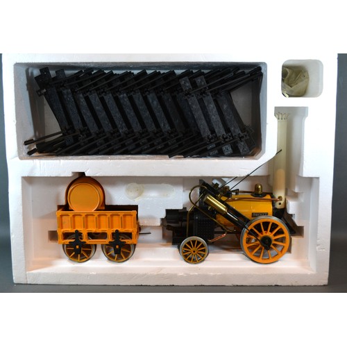 318 - A Hornby Railways Stephensons Rocket Real Steam Train Set, 3.5 inch gauge model in original box