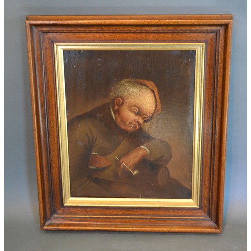 102 - 19th Century Dutch School, Study of a Figure with Pipe, oil on board, 35 x 28 cms