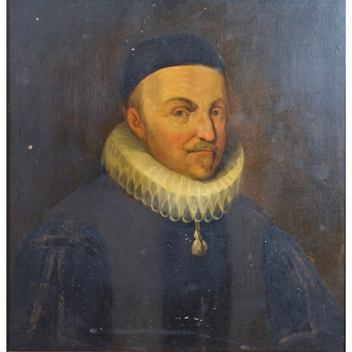 103 - After Sir Paul Rubens, Study of a Priest with Lace Collar, oil on board, 30 x 28 cms