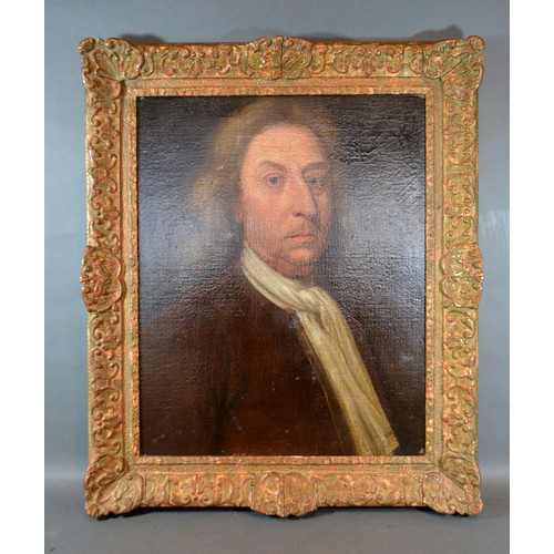 104 - Late 18th Century English School, Half Length Portrait of a Gentleman wearing Period Dress, oil on c... 