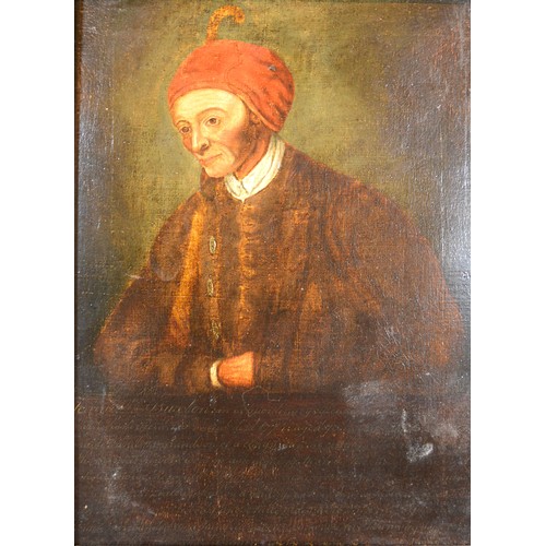 108 - 19th Century English School, Portrait of Jedediah Buxton with Red Headdress and Feather, The Mathema... 