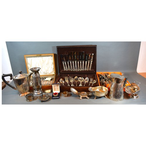 166 - A Collection of Silver Plated Flatware and other silver plated items