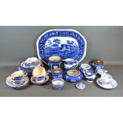 47 - A 19th Century Copeland Spode Tower Pattern Meat Platter together with other related items