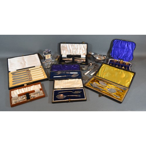 168 - Various Silver Plated Cased Sets together with other items of silver plate