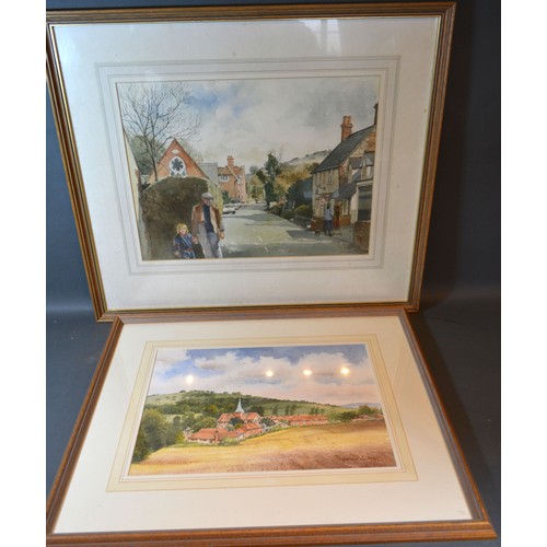 120 - Frank White 'A View of South Harting' watercolour, signed, 31 x 42 cms together with another similar... 