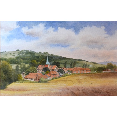 120 - Frank White 'A View of South Harting' watercolour, signed, 31 x 42 cms together with another similar... 