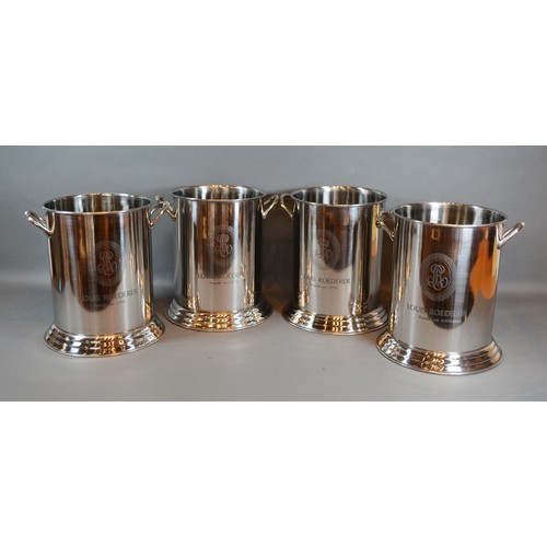 245 - A Set of Four Twin Handled Bottle Coolers inscribed Louis Roederer 24.5cm tall