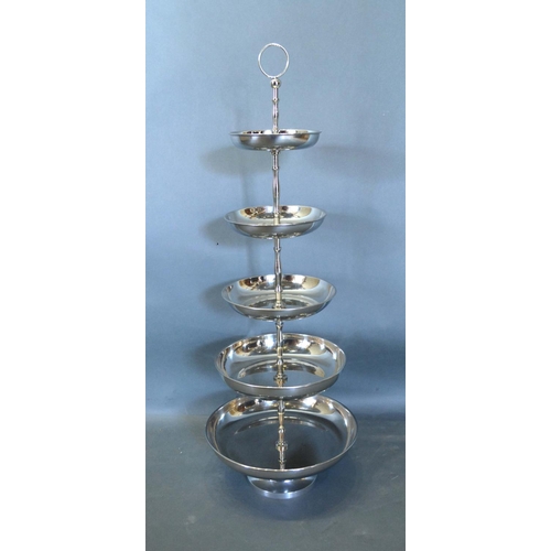 391 - A Five Tier Cake Stand Of Circular Form, 80cm tall