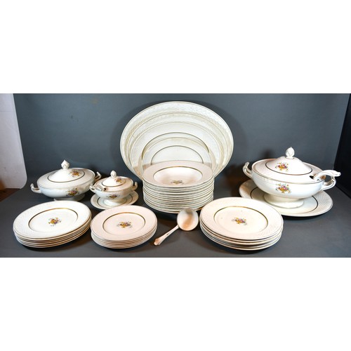 79 - A Carlton Shape Dinner Service comprising plates, two covered tureens and other items